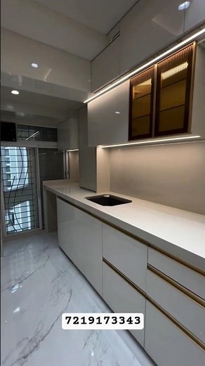 Upgrade your kitchen with style and function in mind!✅ High-gloss acrylic cabinets✅ #kitchendesign