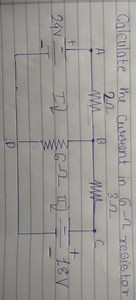 Calculate the current in the 6-Ω resistor in the following circ... | Filo