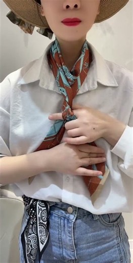 Double Layer Scarf Square Knot How To Tie