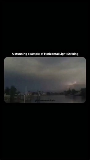 GLOBAL COMMUNITY | The post showcases a dramatic night-sky clip capturing a rare horizontal lightning strike stretching across storm clouds above a quiet... | Instagram