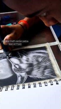 Moonlight Melody 🌕🐺 | Realistic Wolf Charcoal Art #shorts