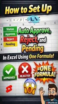 How to Set Up Auto Approve, Reject, and Pending in Excel Using One Formula! 😳 #OfficeANcode