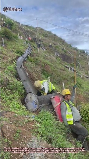 "Mountain Construction Genius! DIY Concrete Slide Saves Labor"