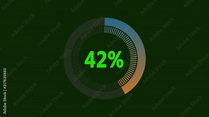 Loading bar 4K Video - 0 to 100%, introduction loading video or infographics.