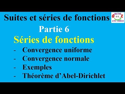 Suites et séries de fonctions : Convergence uniforme et convergence normale d'une série de fonctions