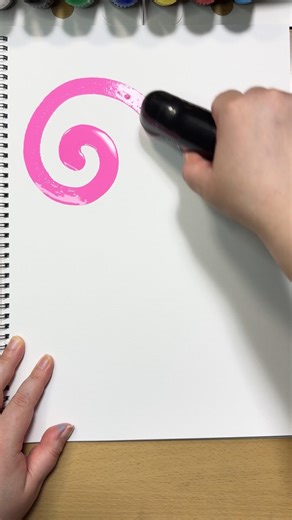 Satisfying Pink Posca Mop’r Loops 💖🌀✨ #posca #satisfying #art