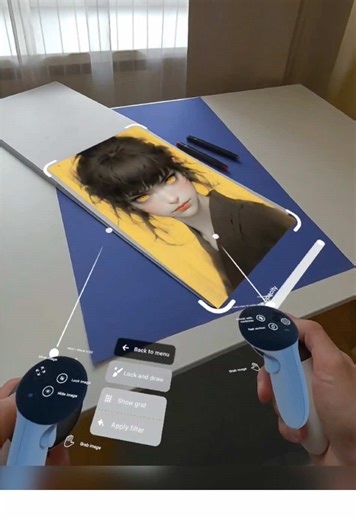 Drawing a female portrait using dots with Meta Quest. #sketchar #ar #metaquest #ardrawing #art