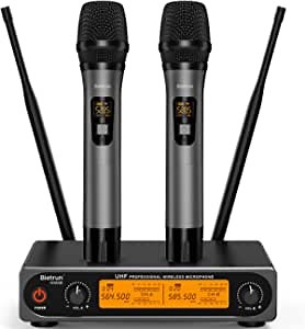 Bietrun Wireless Microphone for DJ,Stage, Professional UHF 165FT Cordless Dynamic Handheld Wireless Mic System with 2 XLR Cable for PA Speaker System,Audio Mixer,HomeTheater,Smart TV,Karaoke