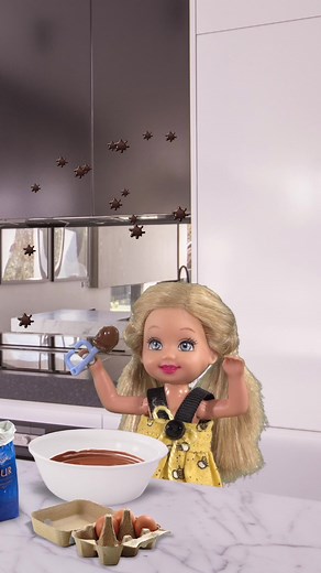 Clean and Bake with Barbie! No Mess, Just Fun! 🧽🎂 #fyp