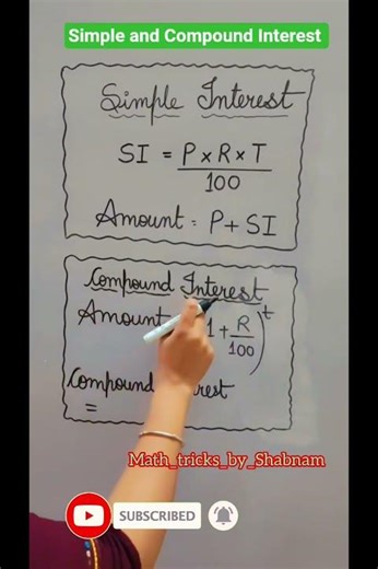 👉Simple and Compound Interest Basic Important Formula 💯 #mathsformula #mathematics