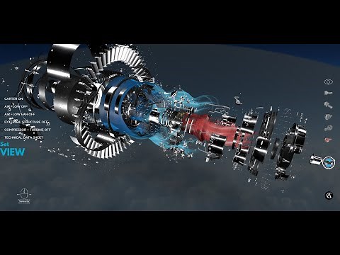 Turbofan Pratt & Whitney GTF 3D Interactive 🔥 Real-Time Engine Analysis & Immersive Experience!