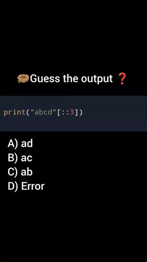 Daily python tips | Comment your answer 👉 ❤️Like ⏩Share it with your friends 📌Save 🚀Follow @pythoneducator #python #pythondaily #pythonforbegginers... | Instagram