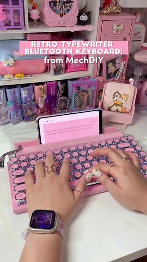 Unboxing Pink Retro Typewriter Keyboard - MechdiyKeyboard Review
