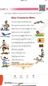 3rd class chapter 10th how creatures move poem hindi summary