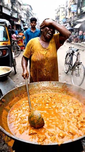 People Freeze on the Street as Filthy Roadside Cook Flips Overflowing Butter Chicken 😳🧈 #streetfood