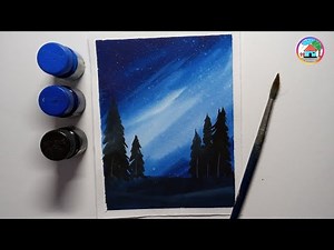 winter scenery drawing easy