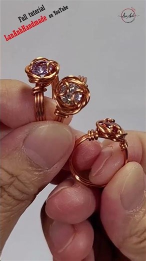 Rose prong ring - Free tutorial video link above the title #shortsvideo #diy #ring