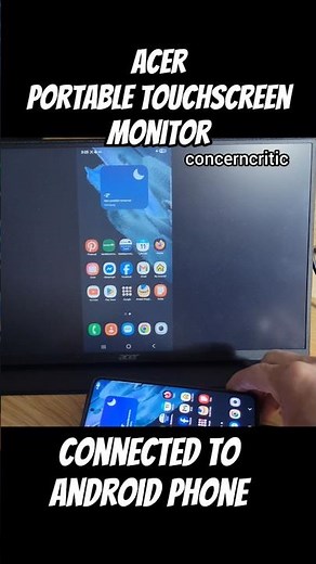 Acer Portable touchscreen monitor connected to android phone