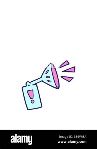 stretching up animation of cartoon air horn Stock Video Footage - Alamy