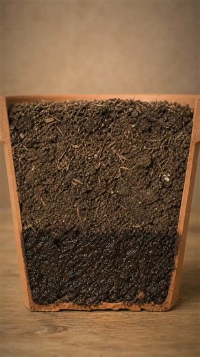 The bottom of your pot is always wet. It is not the soil, and it is not your watering.Fine particles at the pot bottom hold water by capillary action. Plumbers call it a perched water table. The surface dries, the roots two inches down stay soggy, and the plant slowly drowns from below.Bigger particles fix it. Bark, pumice, or perlite. Big pores cannot hold water against gravity.