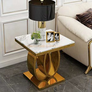 [Hot Item] Modern Square Top Dining Set Living Room Furniture Design Rectangular Marble Hotel Lamb Table