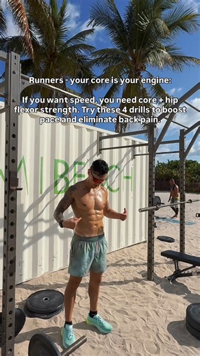 The Running Physical Therapist on Instagram: "Runners—your core is your engine. These 4 evidence-based exercises build the stiffness, stability, and rotational control you need for faster, more efficient, and pain-free miles: 1️⃣ Hanging Knee Raises Targets the lower abdominals + hip flexors (iliopsoas & rectus femoris). Stronger hip flexors = improved stride mechanics and greater running economy—supported by research showing that hip-flexor strength boosts forward propulsion and reduces lumbar 