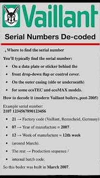 Vaillant Serial Numbers Explained