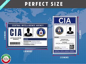 Printable Novelty CIA ID Badges | National Security Agency Cia Card | Pretend Play | Cosplay| Perfect Movie Prop or TV Show Accessory -canva - Etsy