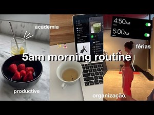5am morning routine | rotina acordando às 5h da manhã nas férias 🧘🏻‍♀️🥗✨