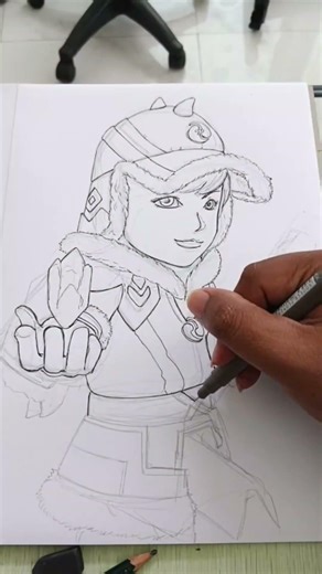 Gambar Boboiboy Blizzard part 1 lineart dan tinta #boboiboy #baraja #drawing #anime