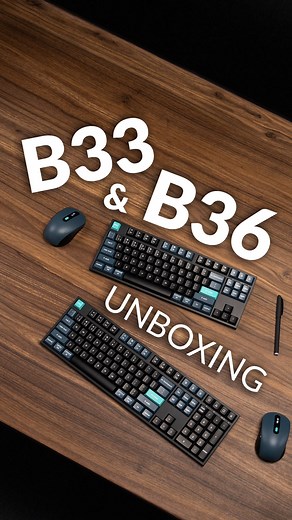 2.5K views · 19 reactions | All the power, none of the noise. B33 & B36 bring wireless freedom, whisper-quiet typing and sleek style to your office. Compact or full-size, pick your stealth weapon. Work smarter, work quieter. 狼 #Keychron #KeychronB33 #KeychronB36 #WirelessKeyboard #BluetoothKeyboard #Keyboard #CustomKeyboard #ScissorMechanism #TechUnboxing | Keychron | Facebook