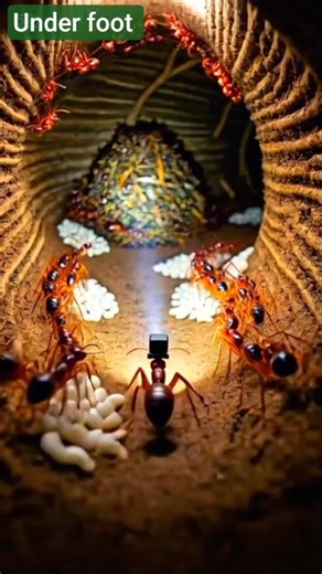 Army Ant POV: Inside a Massive Raid Colony #animalfacts #animals #insects#natureshorts
