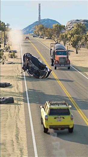 Realistic Highway Car Crashes #144