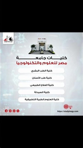 كليات جامعة مصر للعلوم والتكنولوجيا