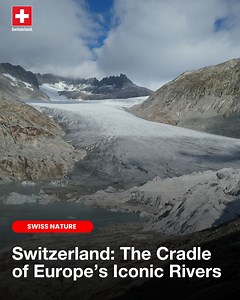 Did you know Switzerland is known as the 'Water Tower of Europe'? 🇨🇭💧 With 6% of the continent’s freshwater reserves, it’s the source of iconic rivers like the Rhine and Rhône. Which river’s source would you love to explore? Let us know in the comments! | About Switzerland