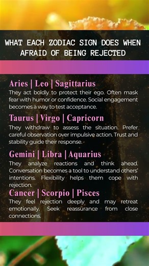 What each zodiac sign does when afraid of being rejected #zodiacsigns #horoscope #astrology