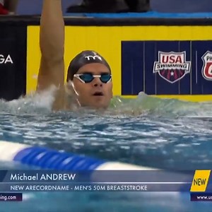 444K views · 2.6K reactions | Michael Andrew downed a seven-year-old record last night to become the fastest American 50m breaststroker in history!  : NBC Olympics | USA Swimming | Facebook