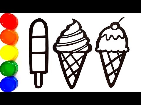 Ice Cream Drawing, Painting and Coloring for Kids | Learn Colors | How to Draw | Jolly Toy Art