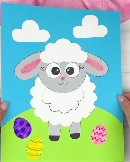 🐑 This Easter lamb craft is sweet, and so much fun for kids to make! It’s perfect for springtime crafting at home or school. You can find the template link below to make it extra easy! 👇 #KidsCrafts #EasterCrafts #LambCraft #SpringCrafts | Simple Everyday Mom