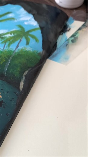 The Satisfaction of Removing Tape in Acrylic Painting