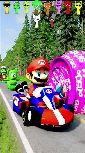 Paw Patrol & Crazy Frog & Spiderman & Train & Gummy Bear & Squid Game VS Barbie in BeamNG.Drive