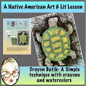 13 Moons on Turtles Back- Picture Book Extension: Easy Paper Batik Grades 2-6