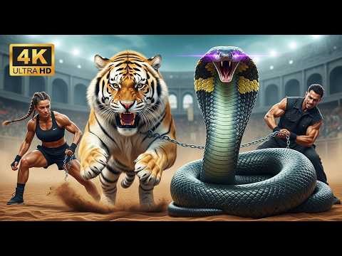 EPIC BATTLE Clash TITAN SIBERIAN TIGER 🆚 KING COBRA ⚡ Fictional Entertainment (No Real Animals)