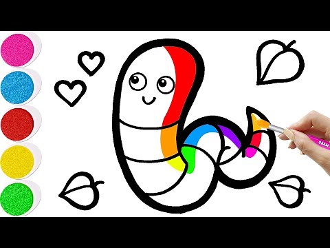 Drawing and Coloring A Worm | Step By Step