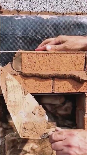 Cara yang cerdas pekerja memasang batu bata dengan alat sederhana #shorts