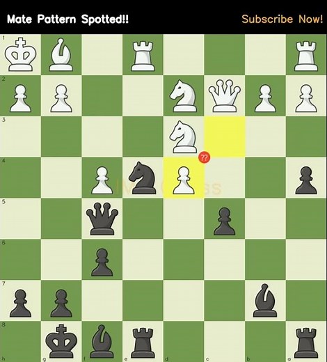 Mate Pattern Spotted!! #chesschallenge #knightsacrifice #tacticstime #matein3