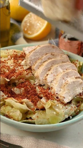 Chicken Caesar and Roasted Cabbage Salad Recipe!
