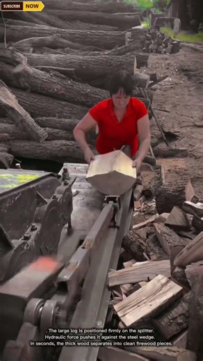 Hydraulic Log Splitter Process | Firewood Production Machine