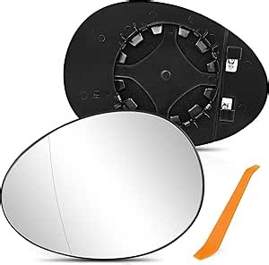 TOP-MAX Driver Side Mirror Glass Replacement for Mini Cooper 2007 2008 2009 2010 2011 2012 2013 2014 2015, Left Heated Rearview Mirror Glass Replaces 51169803193 51162755625