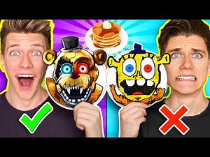 Minecraft NOOB vs PRO: Pancake Art Challenge! How To Make Five Nights at Freddy’s vs Rainbow Friends